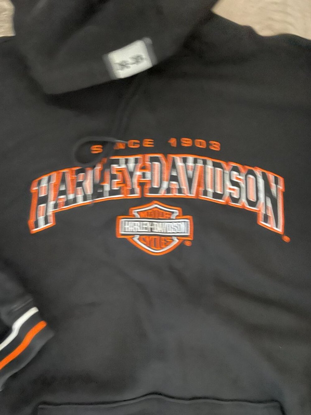 Vintage 2003 Harley-Davidson Black Orange Hoodie Men’s XL - Picture 6 of 6